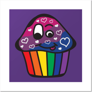 Biromantic Pride Rainbow Cupcake Posters and Art